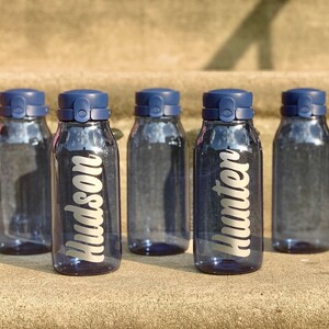 Personalized Kids Water Bottle: 16oz Blue BPA-Free Student Gift