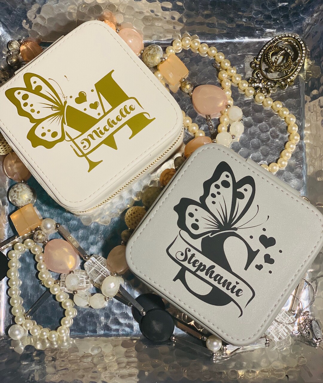 Personalized Travel Jewelry Box, Name Travel Case, Bridal Jewelry Gift