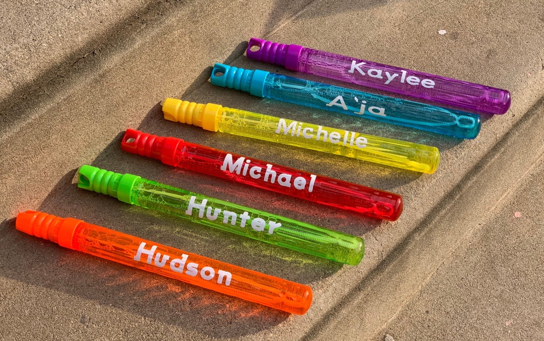 Personalized Bubble Wands/ Party Favors/ Outdoor Fun/ Personalized Toys
