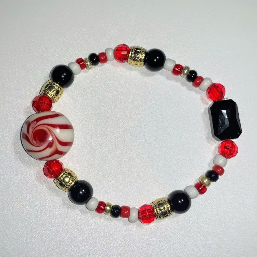 Peppermint Beaded Bracelet/ Peppermint Jewelry/ Peppermint Etsy
