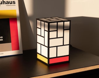 Bauhaus Table Lamp - Modern Geometric Bedside Lamp - 3D Printed & Laser Cut - Designer Gift for Architects - Mid-Century Style