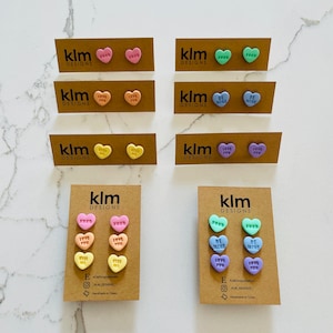 Valentines Conversation Heart Stud Earrings l Valentines Brights Collection  | Perfect for Galentines Gifts!