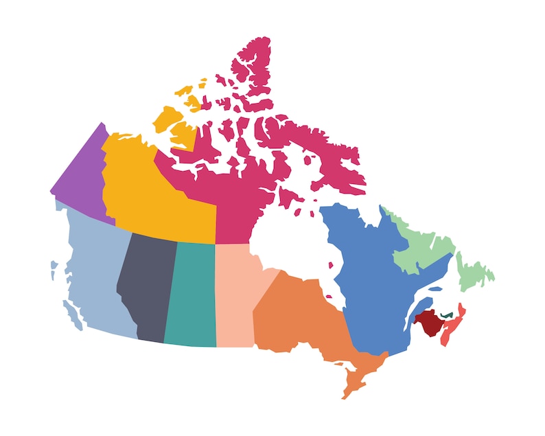 SIMPLE CANADA MAP (svg Bundle, Simplified Map, Simple Map of Canada Svg ...