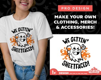 Sheetfaced Ghost SVG: Funny Halloween Party Shirt Design (Digital Download)