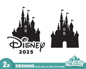 2025 Disneyland Castle Family Vacation SVG PNG Clipart (Digital Download)