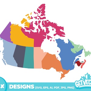 SIMPLE CANADA MAP (svg bundle, simplified map, simple map of Canada svg, Canada, map vector, map svg, map silhouette, Canada vector, cricut)
