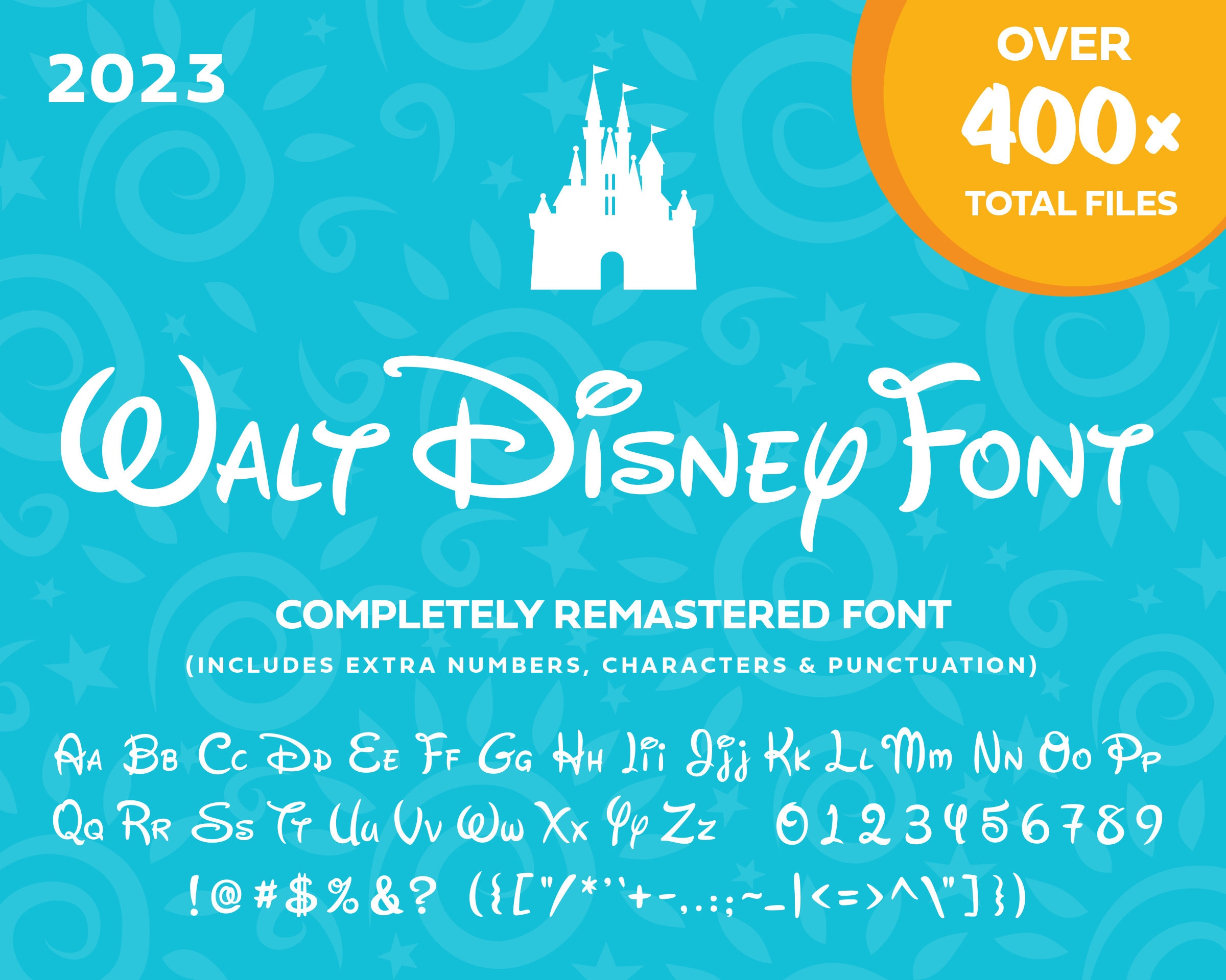 Disney Alphabet Uppercase & Lowercase Letters Font Custom Stencil (83)