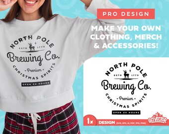 Diseño SVG de North Pole Brewing: Archivo de corte de camiseta navideña (descarga digital)
