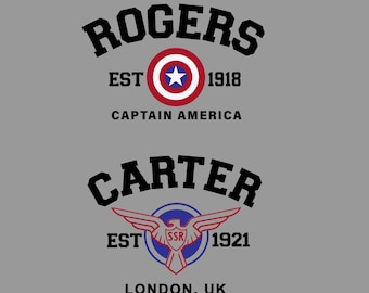 Rogers & Carter his and hers hero logos svg for Cricut/Silhouette, perfect for vacation shirts