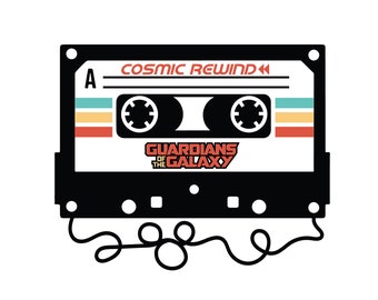 GoG Cosmic Rewind Cassette svg per Cricut/Silhouette, perfetto per le camicie da vacanza