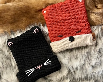 Fox Beanie, Cat Ear Hat, Animal Beanie, Toddler, Children, Adult Gift