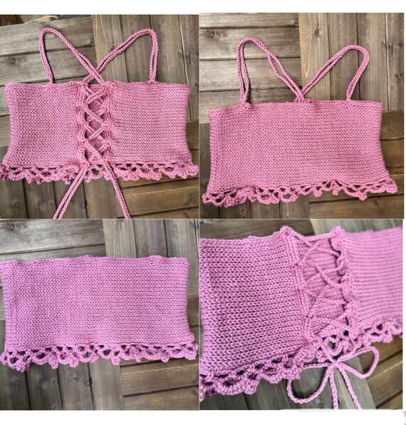 crochet corset lace crop top