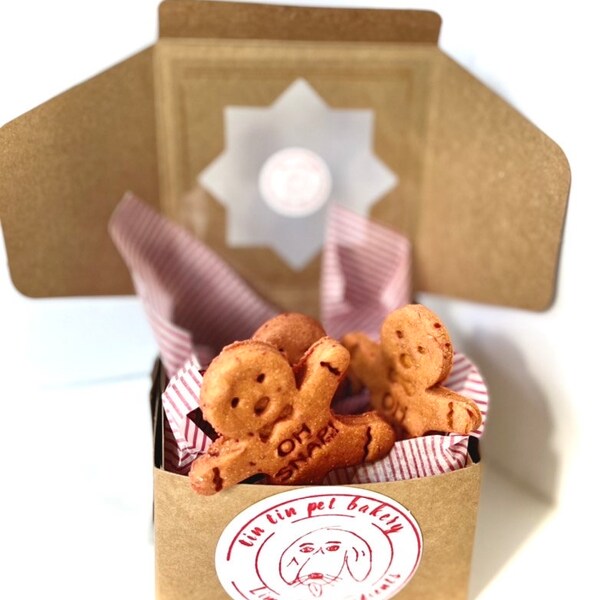 Gingerbread Men Gift Set for Dogs, Goody Box for Dogs, Stocking stuffers, Dog Lover Present, Gift under 20