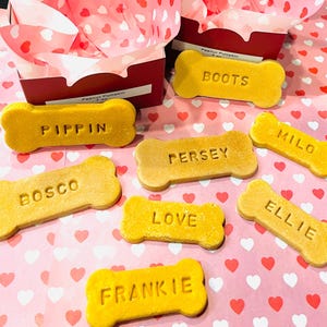 Personalized Peanut Pumpkin Bone Dog Treats – Handmade Biscuits, Custom Name Treats