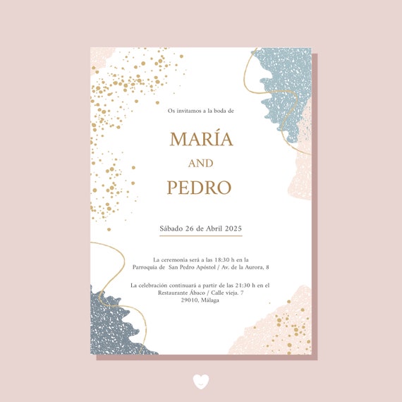 Printable Wedding Invitation Template Card Drawing With