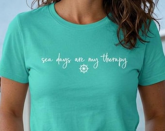 Camiseta Sea Days Therapy Cruise, Camiseta minimalista para vacaciones náuticas