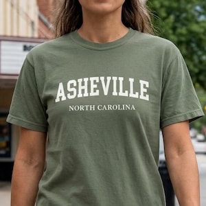 Asheville North Carolina Comfort Colors® T-Shirt | Vintage College Style Asheville NC Tee image 1