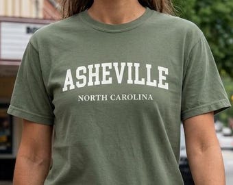 Camiseta Comfort Colors® de Asheville, Carolina del Norte / Camiseta estilo universitario vintage de Asheville, NC