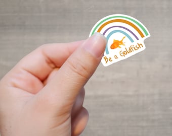 Pegatinas "Sé un pez dorado" / Calcomanías con frases motivacionales / Recordatorios inspiradores / Adornos para portátiles y diarios
