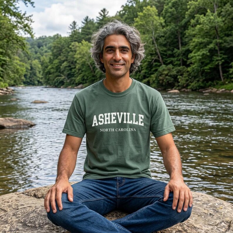 Asheville North Carolina Comfort Colors® T-Shirt | Vintage College Style Asheville NC Tee image 2