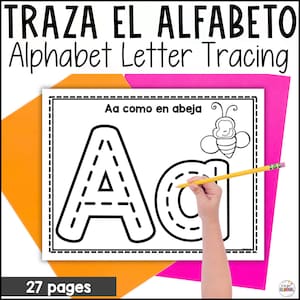 Traza El Alfabeto, Trazado del alfabeto español, Formación de letras, Tapetes de motricidad fina para preescolar, jardín de infancia, Educación en el hogar, Sonidos para principiantes