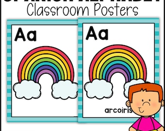 Spanish Alphabet Posters | Homeschool Decor| Classroom Decor | El Alfabeto | Letter Posters | Alphabet Posters | Educational Posters
