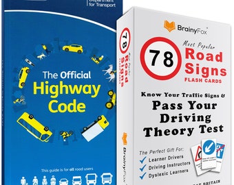 2024 Driving Theory Test Kit - The Highway Code 2024 UK Book + 78 Road Signs Flash Cards - Learner Driver Gifts 17th Birthday Girls & Boys