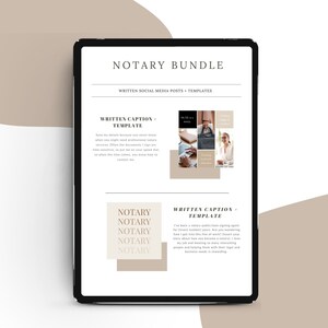 Notary Loan Signing Agent Marketing and Branding Bundle, Notary written captions and templates, Notary branding set, Loan signing agent kit