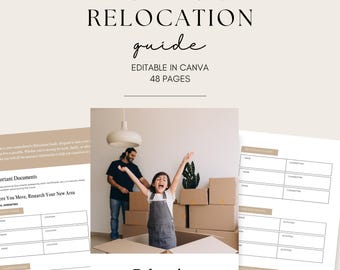 Relocation Guide Printable | 48-Page Real Estate Client Welcome Packet | Editable Canva Template | Moving Guide PDF | Realtor Marketing