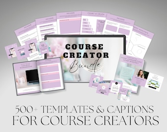 Canva Course Creator Bundle, Course Creator Templates, Course Template Bundle, Course Creator Toolkit, Editable Canva Templates, Influencer