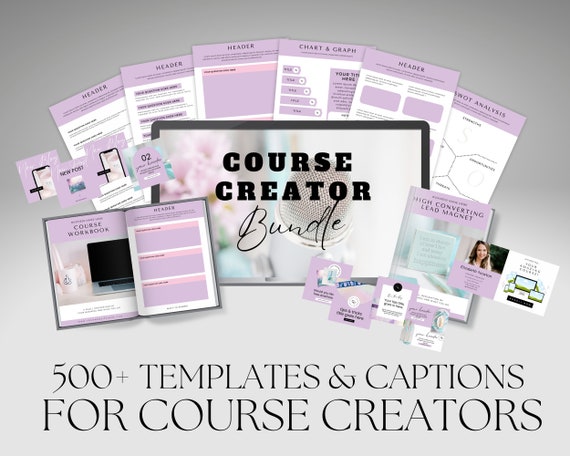 Canva Course Creator Bundle, Course Creator Templates, Course Template Bundle, Course Creator Toolkit, Editable Canva Templates, Influencer