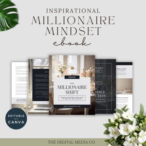 Millionaire Mindset Ebook, The Millionaire SHIFT | 36-Page Wealth Mindset Guide | Financial Success PDF | Digital Self Help Book | Canva