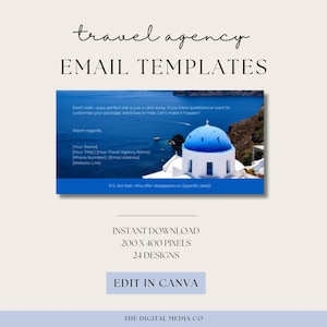 Travel Agency Email Templates, Tour Agent Marketing, Lead Magnet for World Travel, Trip Specialist Templates, Editable Tourism Industry Post