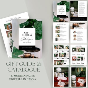 Catalogo / Modello di guida ai regali DOWNLOAD IMMEDIATO Modello di catalogo all'ingrosso Canva, Listino prezzi, Modello di foglio di linea, Modificabile