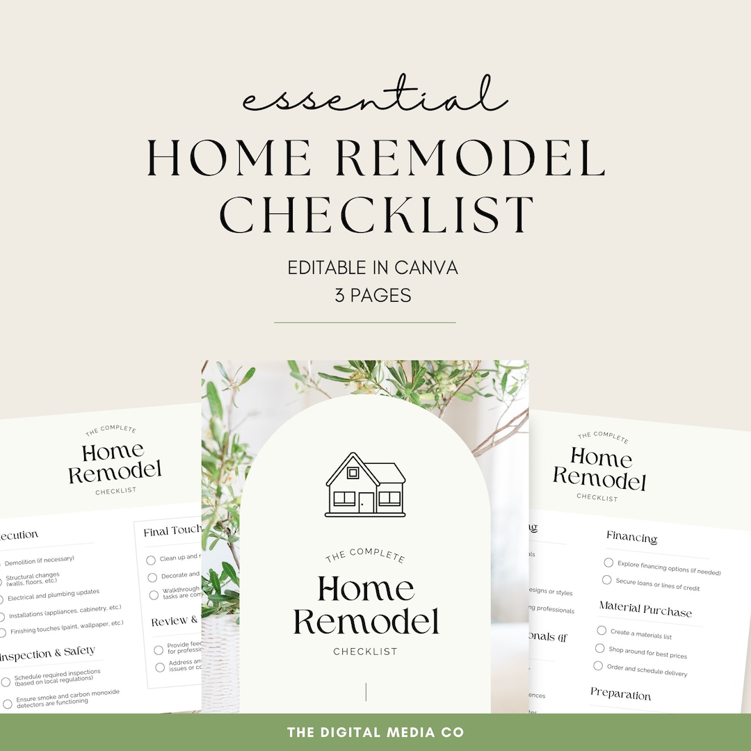 Home Renovation Planner | Room by Room List | Renovation Checklist ...