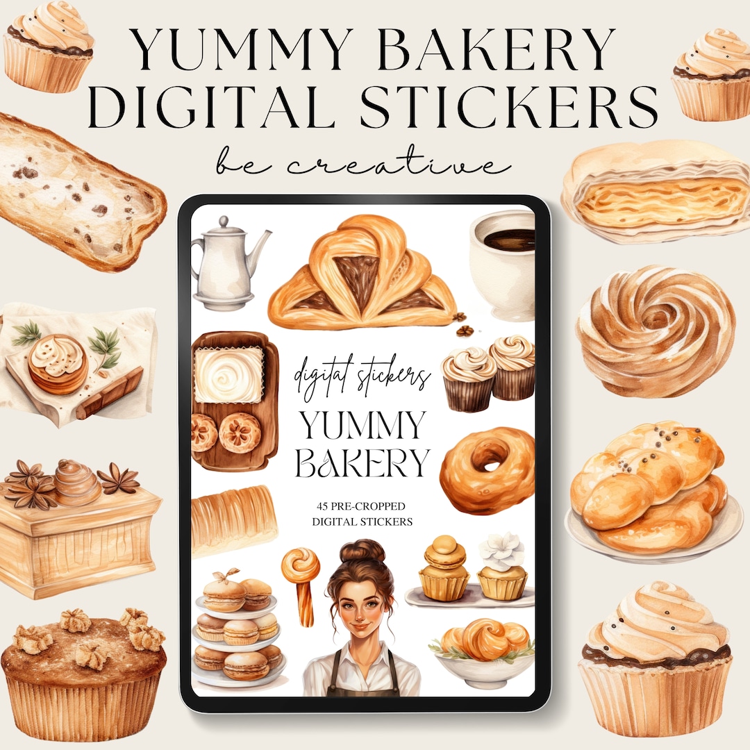 Bakery Digital Planner Stickers, Baker Sticker Book, Goodnotes Baking ...