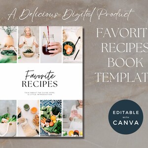 Recipe Template, INSTANT DOWNLOAD, Foodie Magazine, Canva Template for Recipes, Recipe Ebook