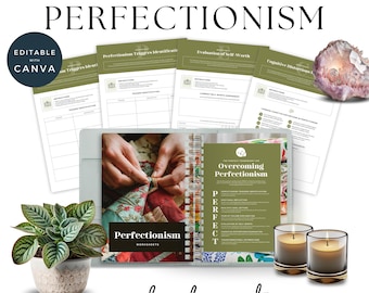 Overcoming Perfectionism Worksheets for Life Coaches, Workbook Template Canva, Lead Magnet Workbook Printable, Editable Worksheets