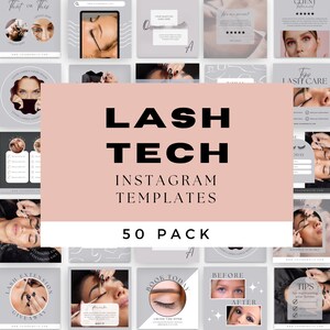 Lash Clinic Insta Posts | Eyelash Beauty | Lash Care Templates | Canva Template | Lash Technician Templates | Neutral Spa Marketing