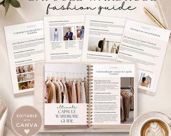 Wardrobe Capsule Template, Editable Template for Closet Organization, Fashion Guide for Minimalist Living, Personal Stylist Lead Magnet