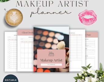 Makeup Artist Planner | Canva Editable Client Tracker | Booking & Schedule Template | Beauty Business Organizer | PDF Instant Download