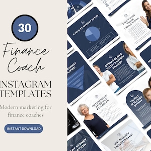 Finance Coach Instagram Templates, Editable Budgeting Posts, Social Media Graphics for Financial Advisors, Canva Designs, Money Marketing