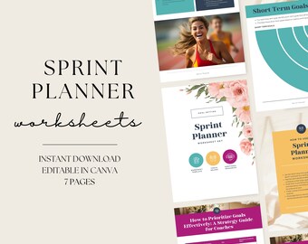 Life Coach Canva Templates, Goal and Mindset Worksheets, Neutral Aesthetic, Done For You Coaching Materials, Vision Boarding Templates