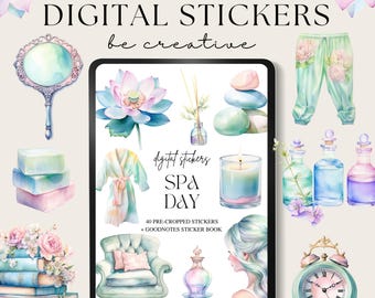 Stickers spadag, schoonheidssticker, lifestyle meisje digitale plannerstickers, stickers voor dagelijks gebruik, fashion notability pngs, goodnotes voor elke dag