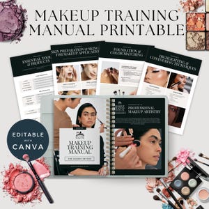 Makeup Training Manual For Make Up Artist, Canva Beauty Template, Editable Glam Guide, Printable MUA Handbook, MUA Artist PDF, Business Tool