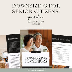 Downsizing für Senioren Guide Printable | Checkliste für die Entrümpelung & Umzugstipps für ältere Menschen | Canva Template Alter Übergangsplaner
