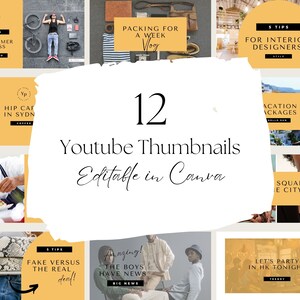 YouTube Branding Kit | Editable | DIY | Banners | Intros | Outros | Thumbnails | Podcast | Vlog | Channel | Branding | Canva Templates
