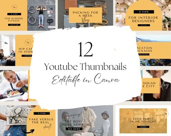 YouTube Branding Kit | Editable | DIY | Banners | Intros | Outros | Thumbnails | Podcast | Vlog | Channel | Branding | Canva Templates