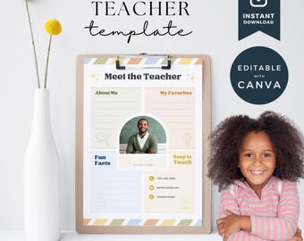 Meet the Teacher Template, Printable Back to School Welcome Letter, Canva Education Template, Back-to-school Sheet For Students