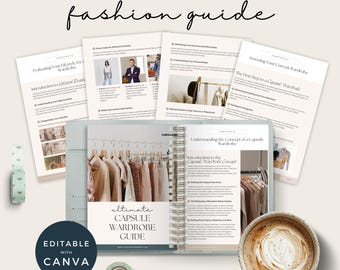 Wardrobe Capsule Template, Editable Template for Closet Organization, Fashion Guide for Minimalist Living, Personal Stylist Lead Magnet